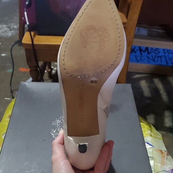 Vince Camuto Cream Heeled Boots with Ruched Detail - Picture 9 of 15